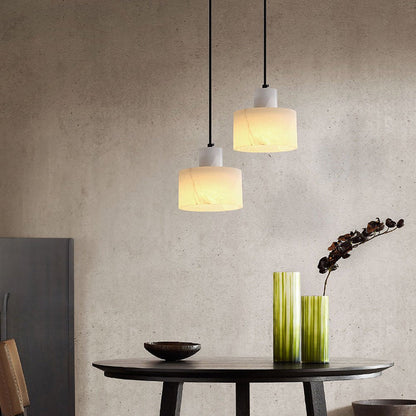 Elegante Scandinavische hanglamp van wit marmer