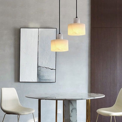 Elegante Scandinavische hanglamp van wit marmer