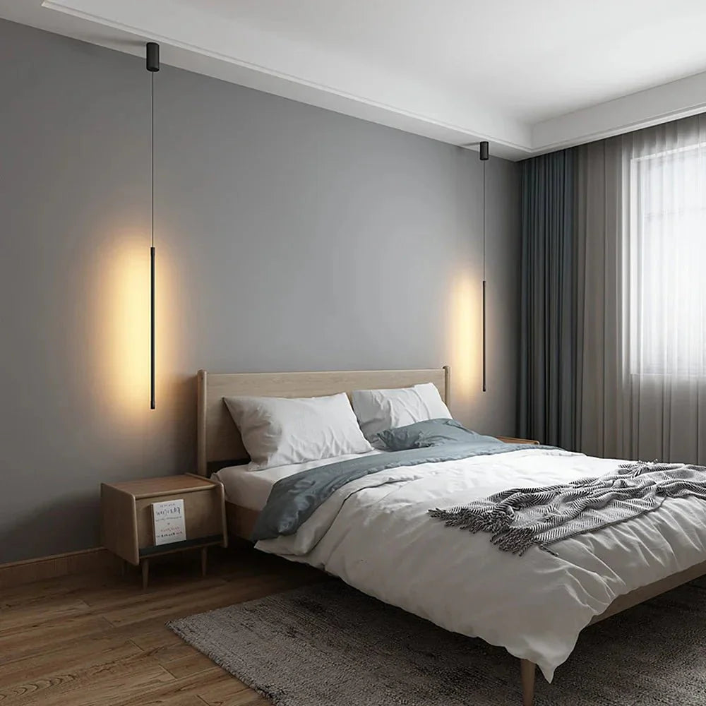 strakke en stijlvolle lange led hanglamp in hoogwaardig aluminium