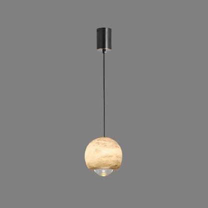 Elegante Noordse Marmeren Albast Bol Hanglamp voor een Luxe Sfeer