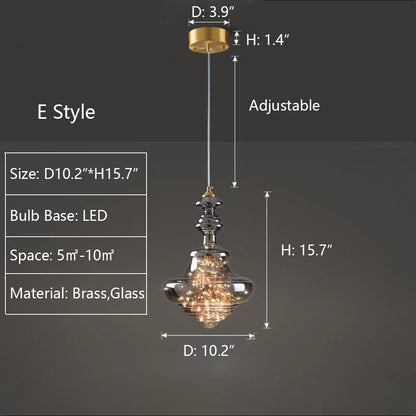 Chique Grijze Glas Sterrenhemel Hanglamp voor een Betoverende Sfeer