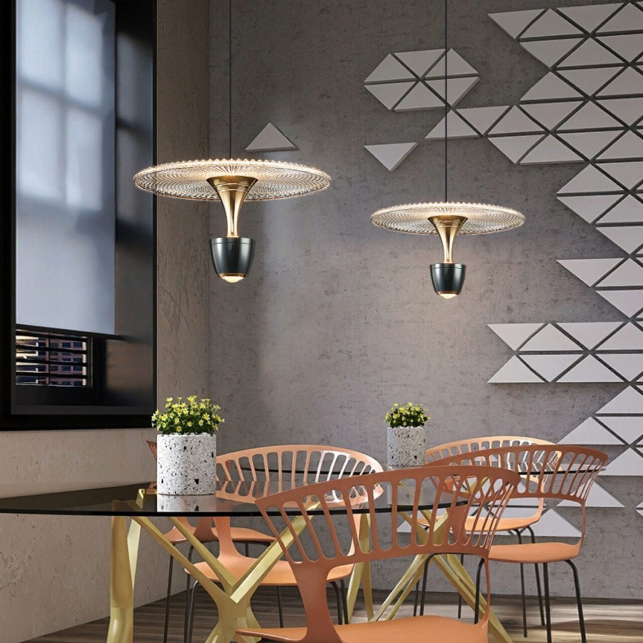 stijlvolle moderne led schijf hanglamp voor een stralend interieur