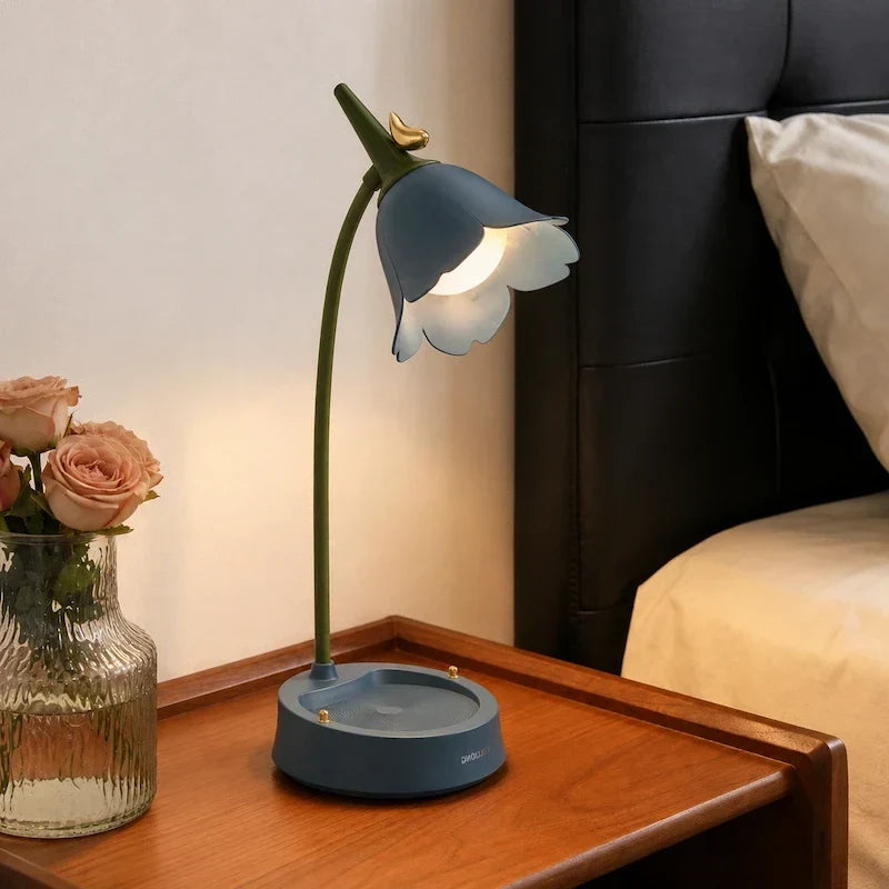 led leeslamp met flexibele hals en smartphonehouder