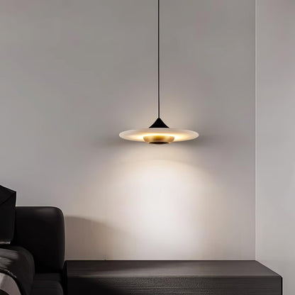 Elegante Marmeren Hanglamp in de Vorm van een Vliegende Schotel