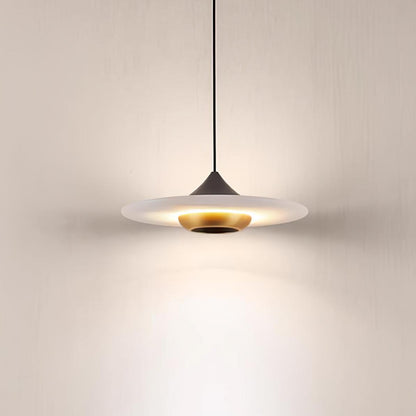 Elegante Marmeren Hanglamp in de Vorm van een Vliegende Schotel