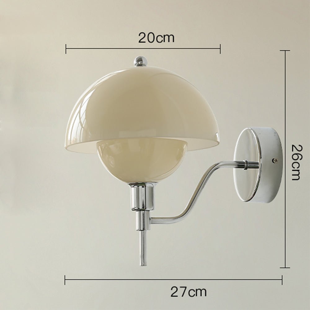 stijlvolle crème kleur paddestoel wandlamp