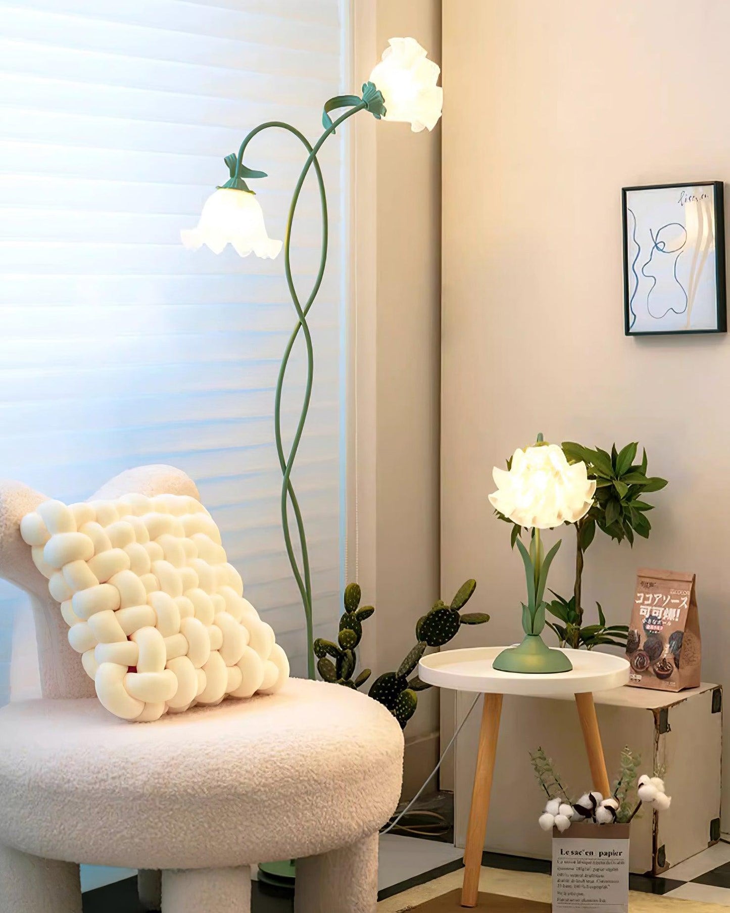 elegante calla bloemen vloerlamp voor een sfeervolle interieurverlichting