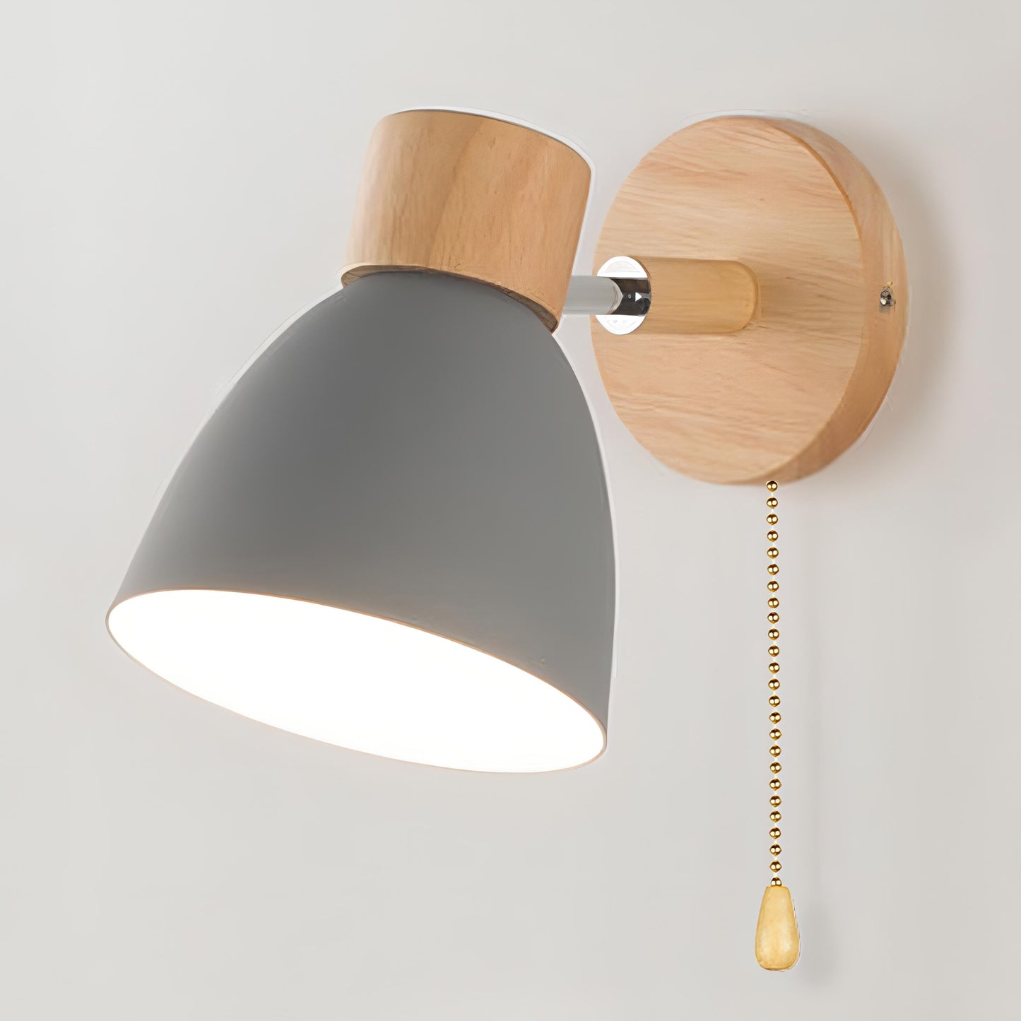 jandiel - scandinavische moderne houten hanglamp met schakelaar voor de wand