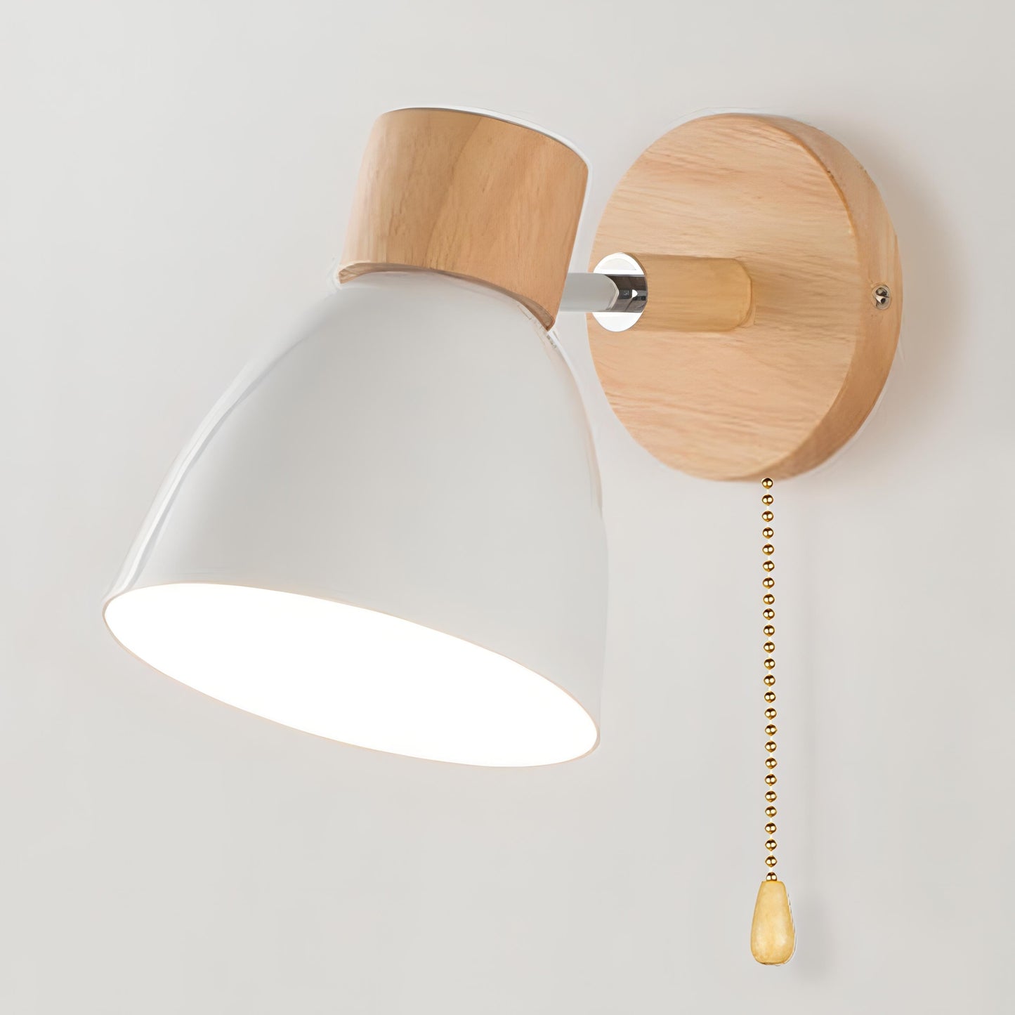 jandiel - scandinavische moderne houten hanglamp met schakelaar voor de wand