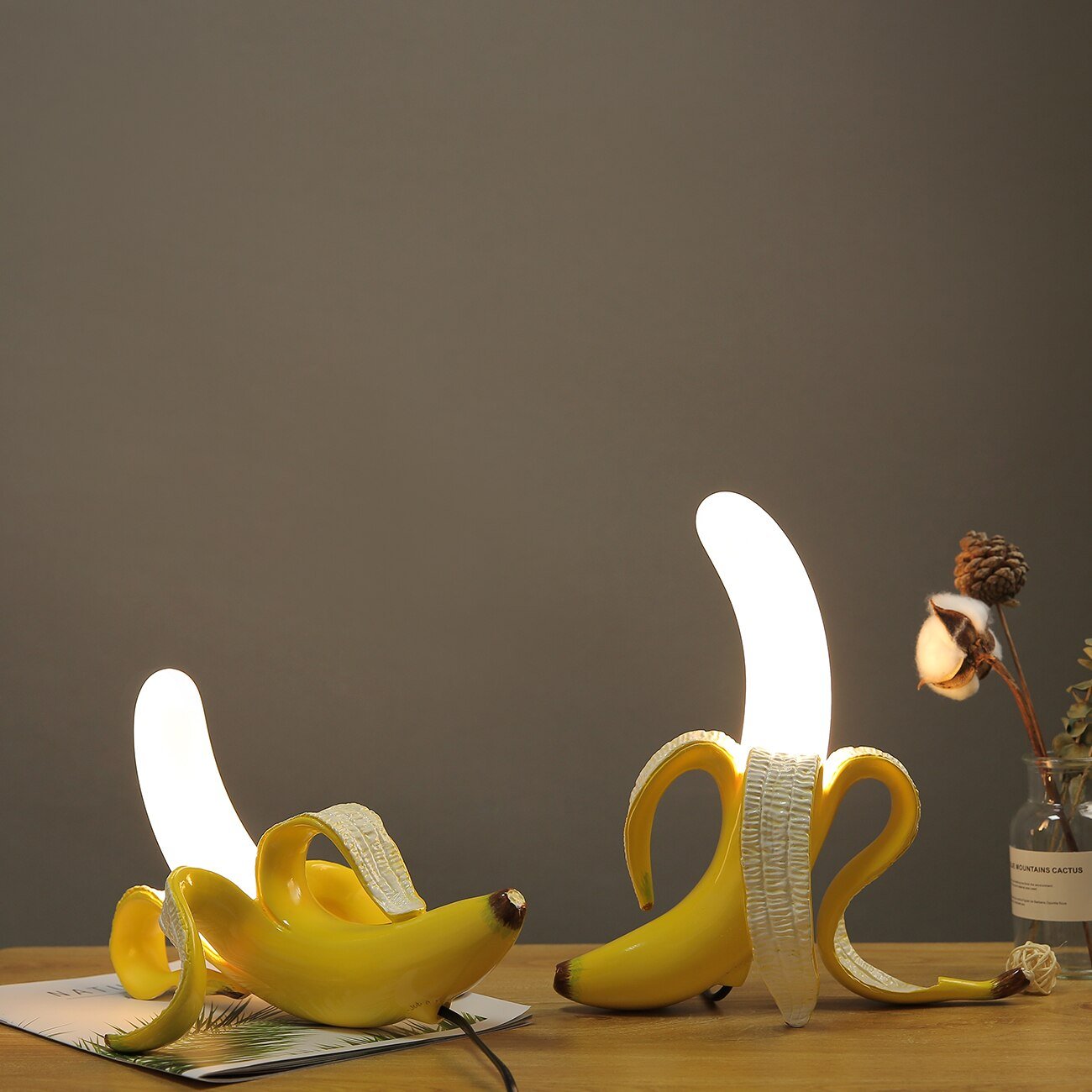 elegante art deco tafellampen mit banana lights design