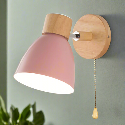 Jandiel - Scandinavische Moderne Houten Hanglamp met Schakelaar voor de Wand