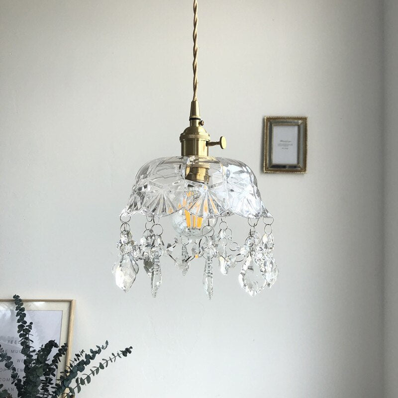 raysis - stijlvolle glazen crystal hanglamp met een moderne transparante uitstraling