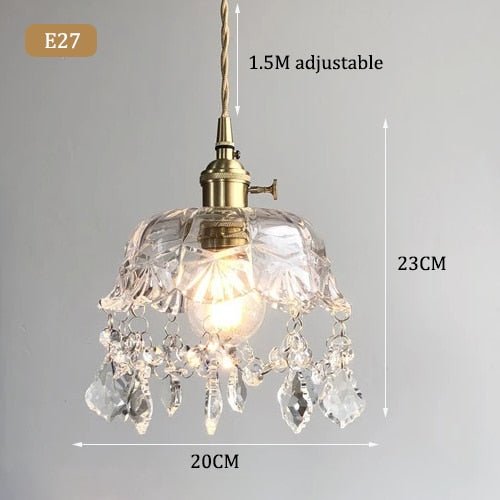 raysis - stijlvolle glazen crystal hanglamp met een moderne transparante uitstraling