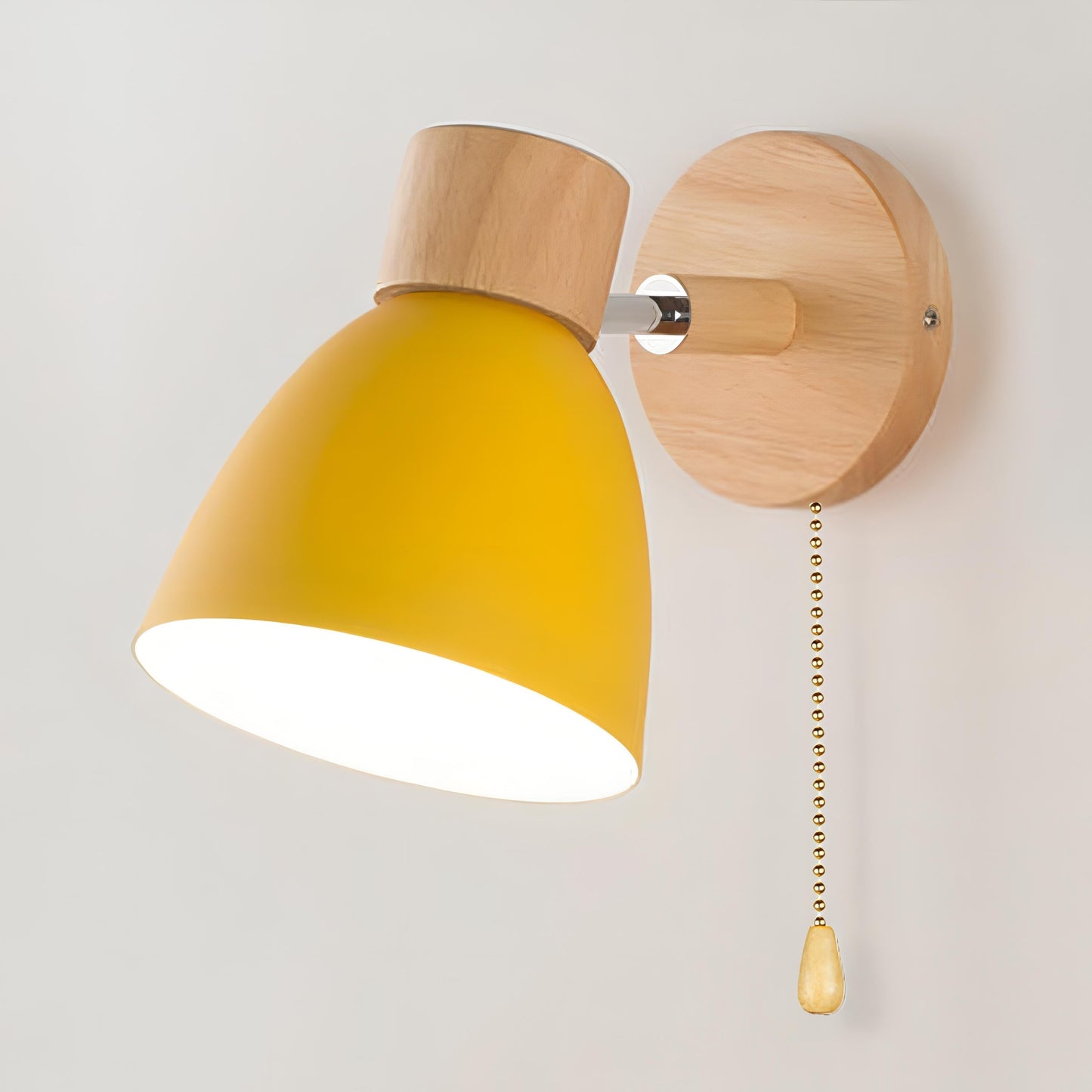 jandiel - scandinavische moderne houten hanglamp met schakelaar voor de wand