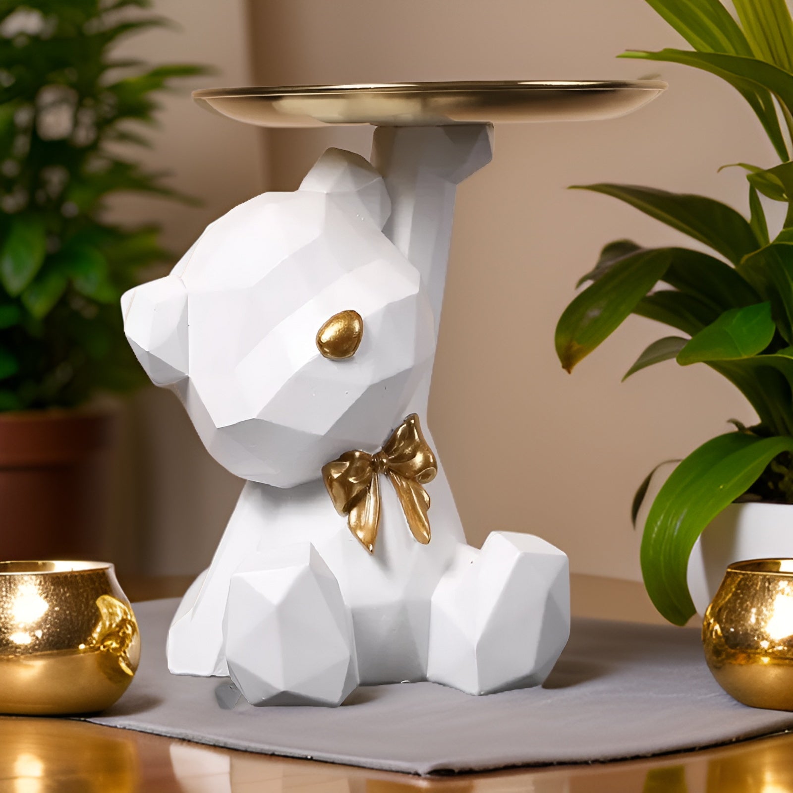 Decoratief dienblad met geometrische figuur als woonaccessoire