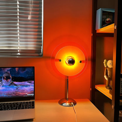 Tafellamp Met Ledverlichting In Vintage Schijfdesign