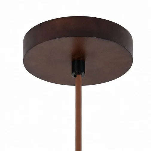 Minimalistische hanglamp met cilindervormige travertin basis en stoffen kap