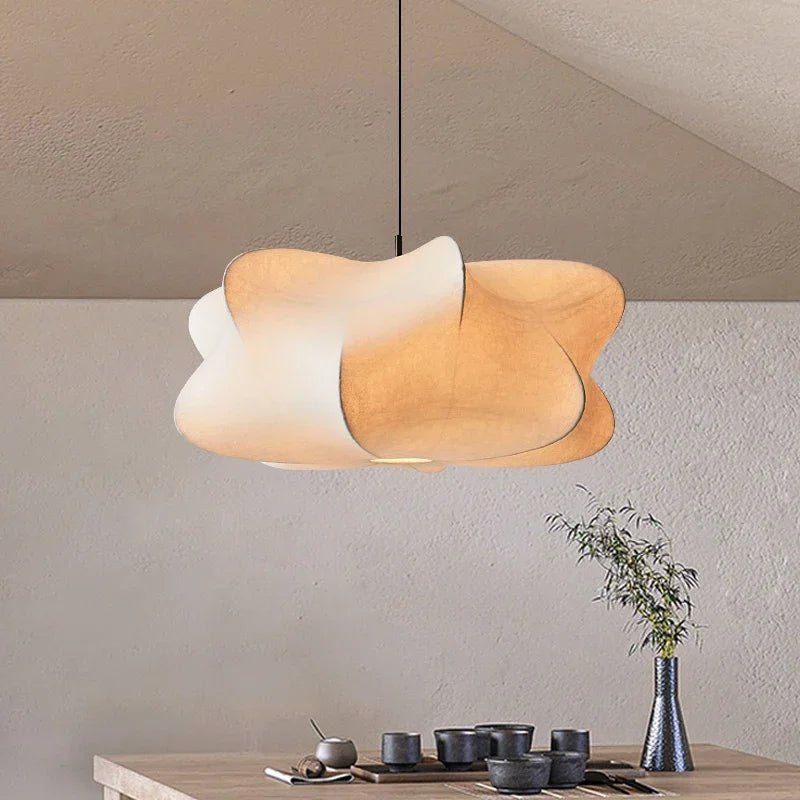 elegante wabi sabi zijde hanglamp uit japan