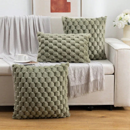 Kussenhoes Met 3D Structuur Van Katoenmix Voor Bank En Bed