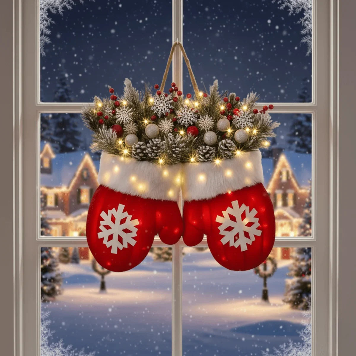 LED handschoenlamp met 120 warmwitte leds als feestelijke decoratie