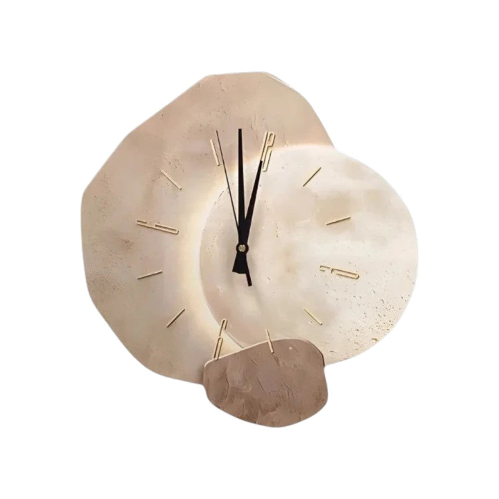 wandklok minimalistisch met maanmotief