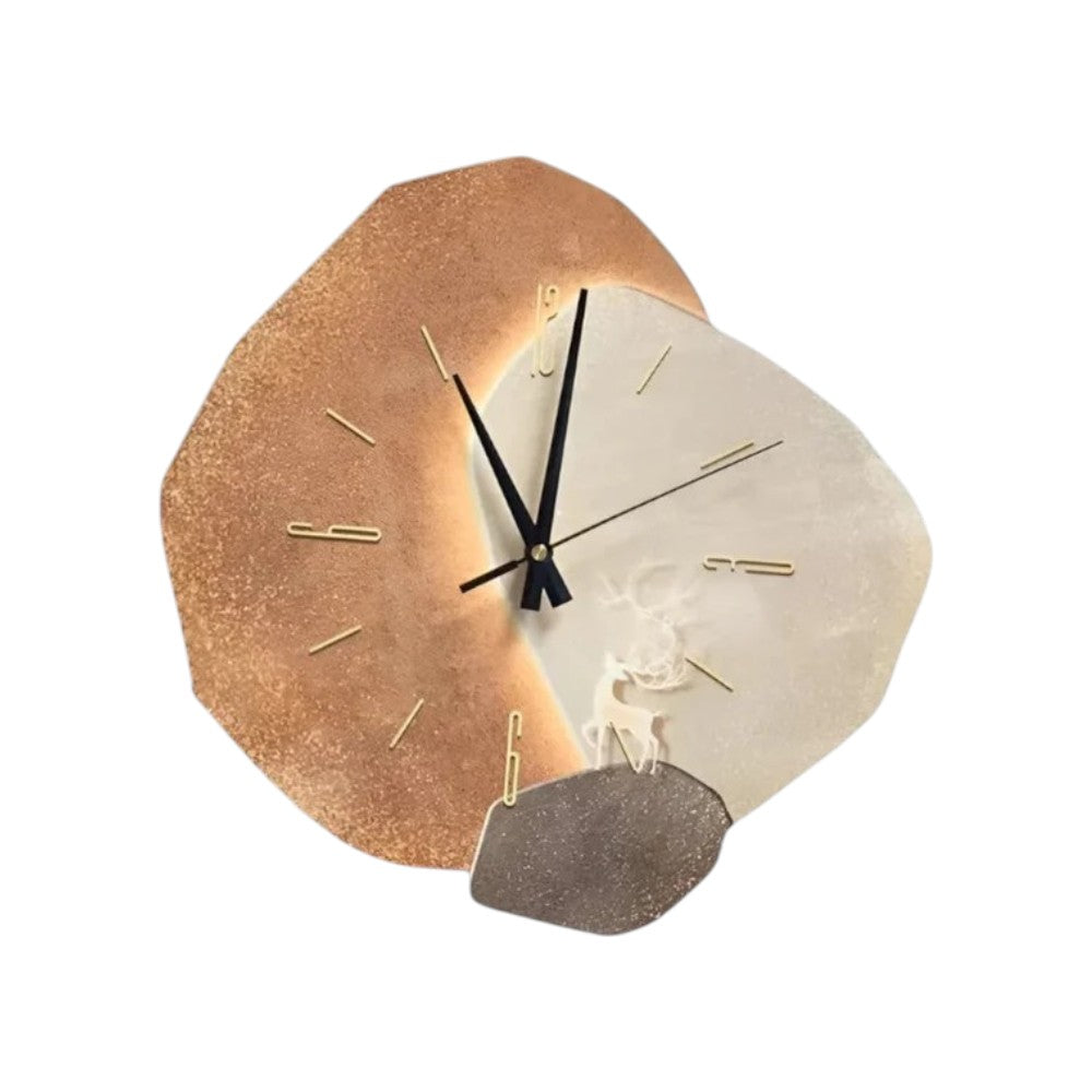 wandklok minimalistisch met maanmotief