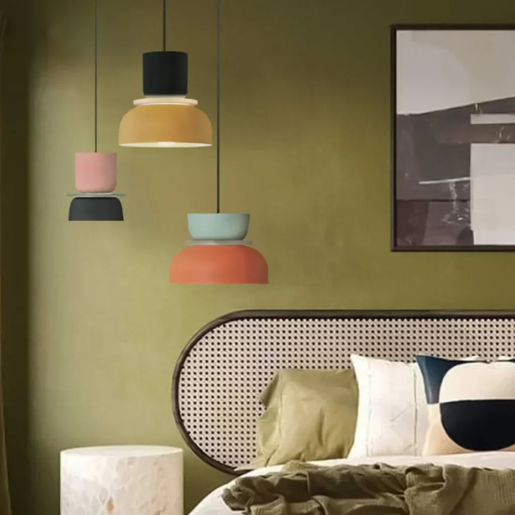 dulcy scandinavische hanglamp met kleurblokstijl