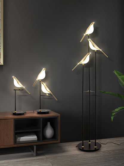 Stijlvolle Magpie Perch Vloerlamp met Fakkelontwerp