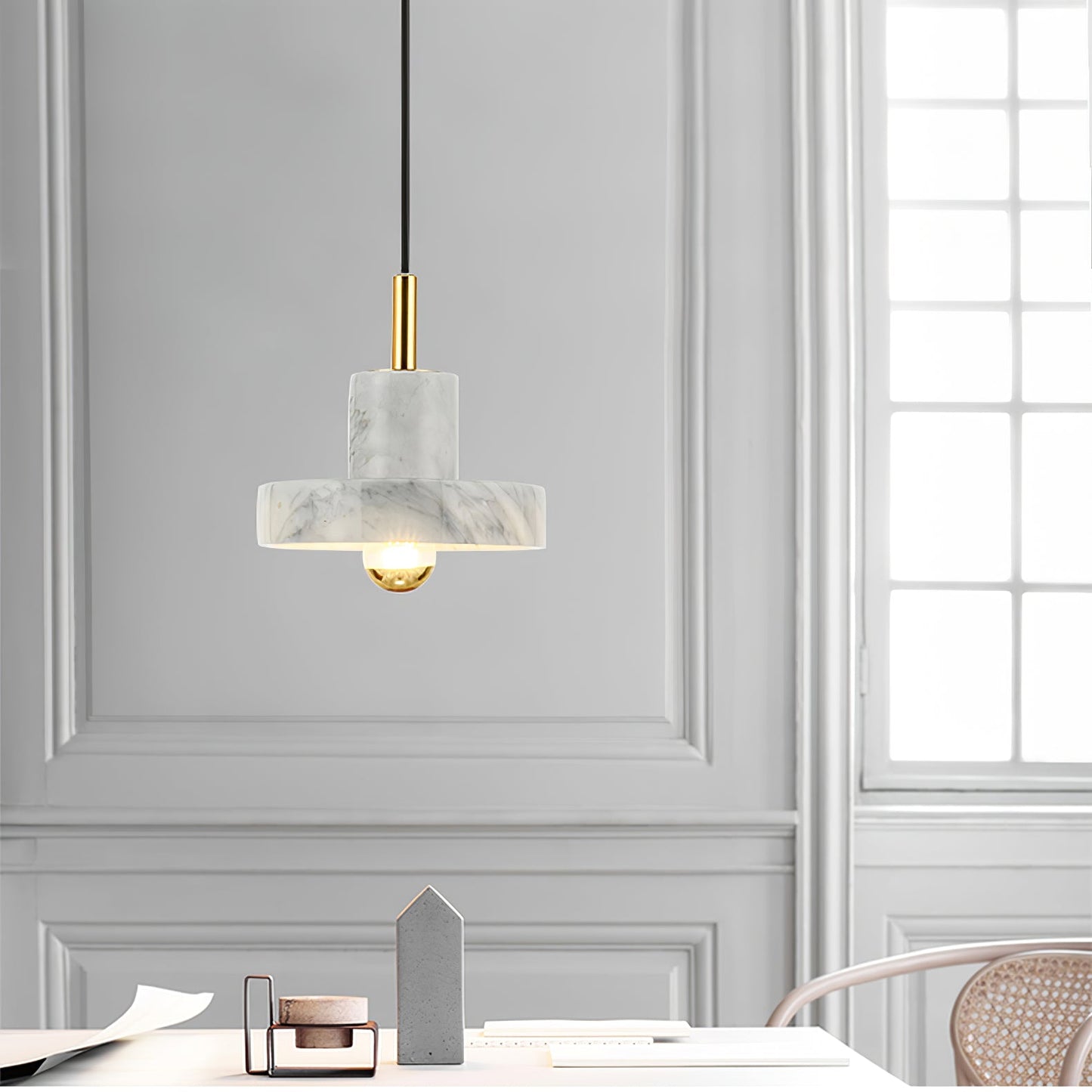 elegante marmeren aura hanglamp voor een luxe sfeer