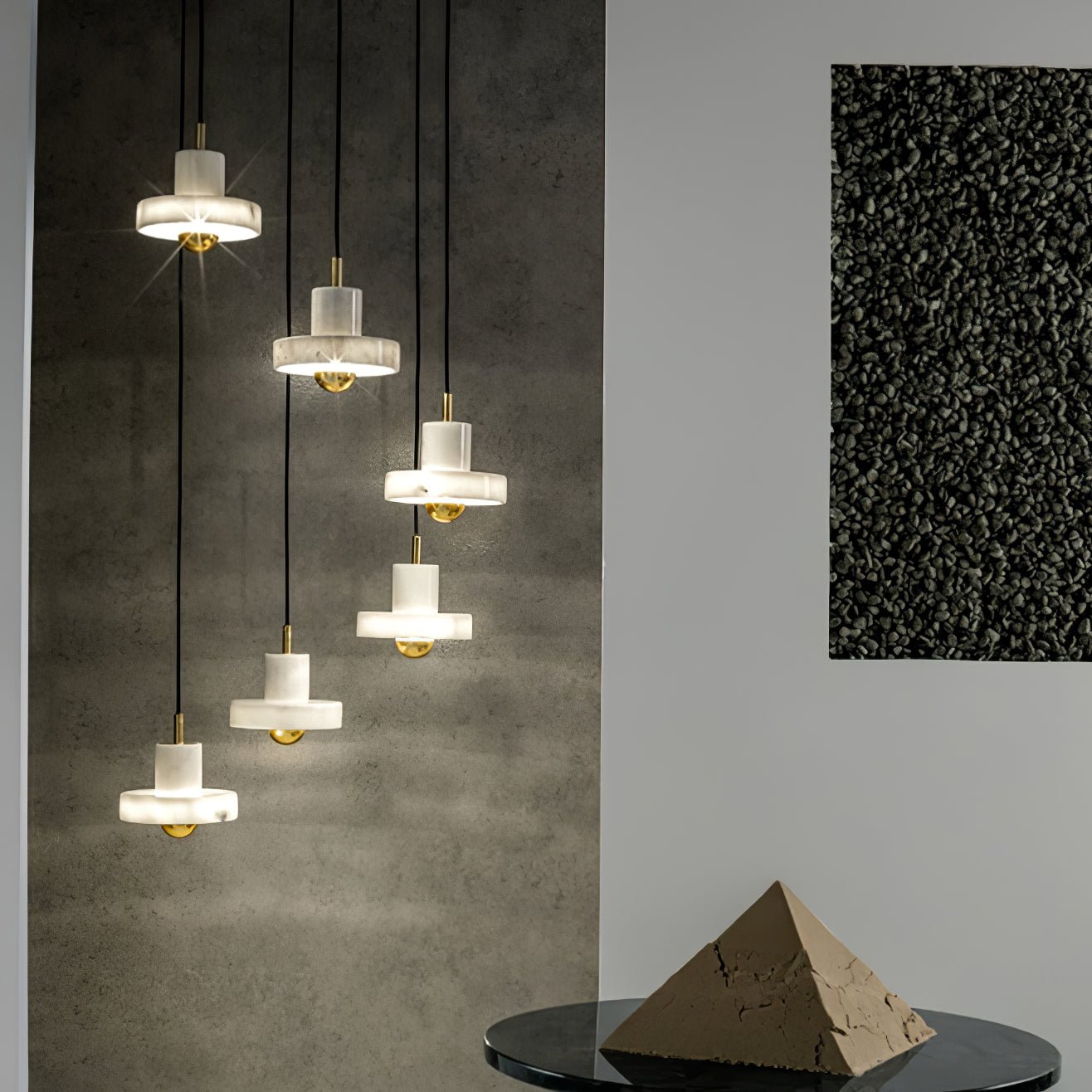 elegante marmeren aura hanglamp voor een luxe sfeer