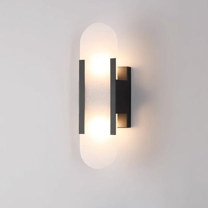 Elegante Langwerpige Albasten Wandlamp Melange