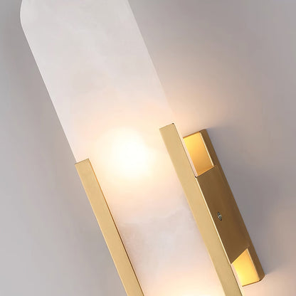 Elegante Langwerpige Albasten Wandlamp Melange