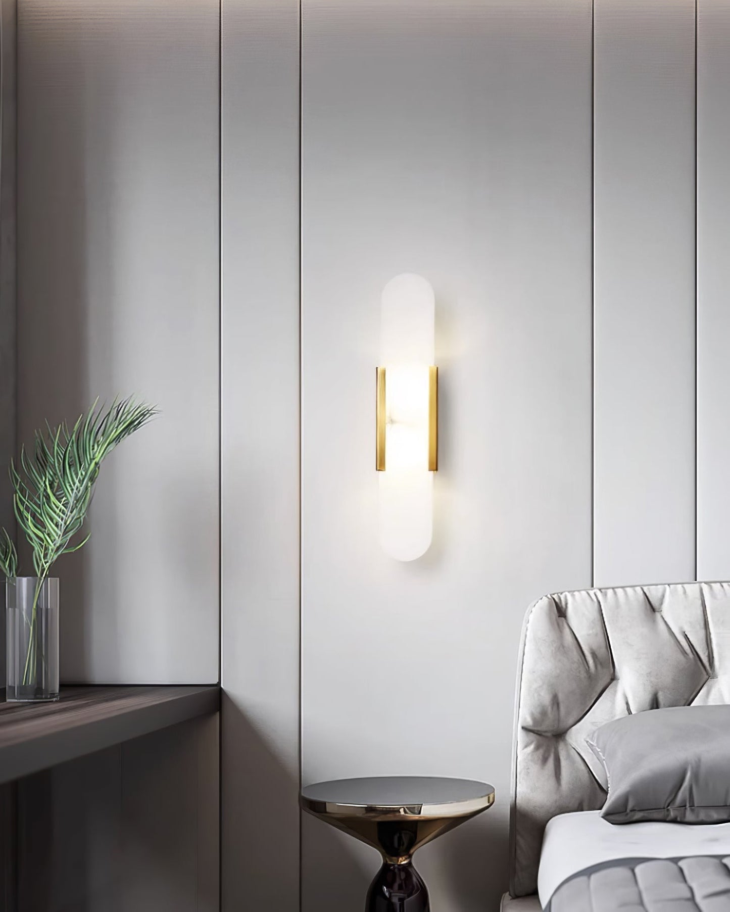 elegante langwerpige albasten wandlamp melange