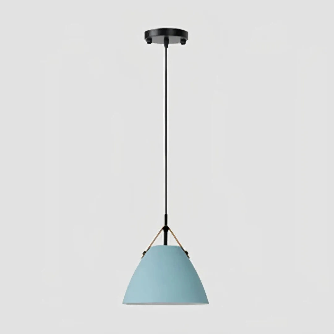 metalen hanglamp in zachte macaronstijl voor sfeervolle verlichting