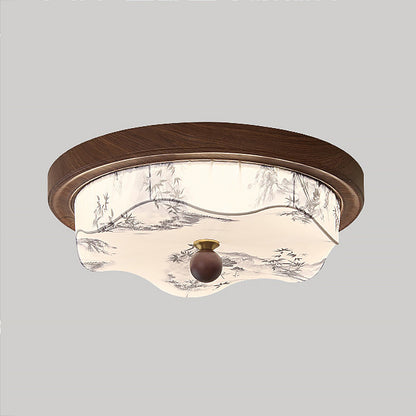Plafondlamp Hout Met Geïntegreerde Led