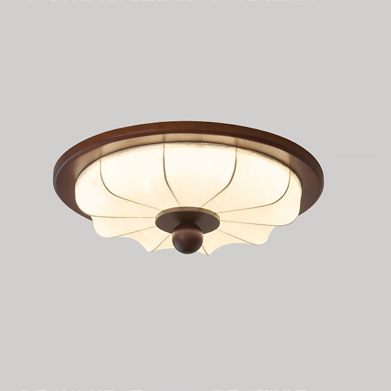 plafondlamp stoffen met houten rand