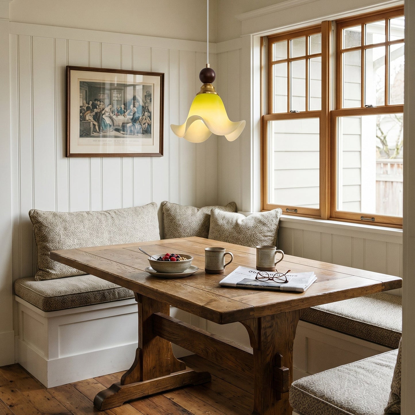 hanglamp met warme natuurlijke uitstraling en elegant design