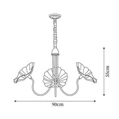 Prachtige Murano Glazen Bloemenkroonluchter