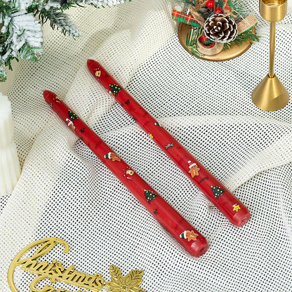 Decoratieve waskaarsen met kerstthema voor een warme kerstsfeer