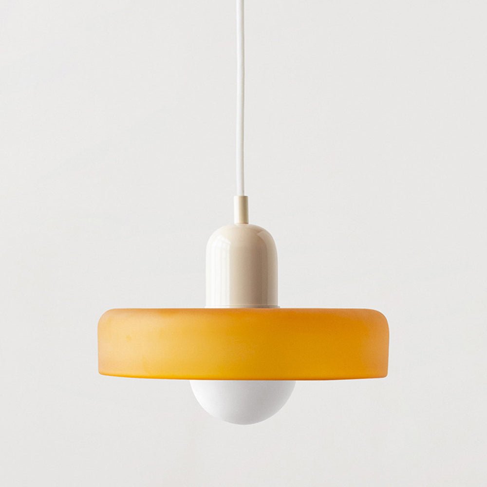 stijlvolle bauhaus hanglamp van elegante kleurige glas