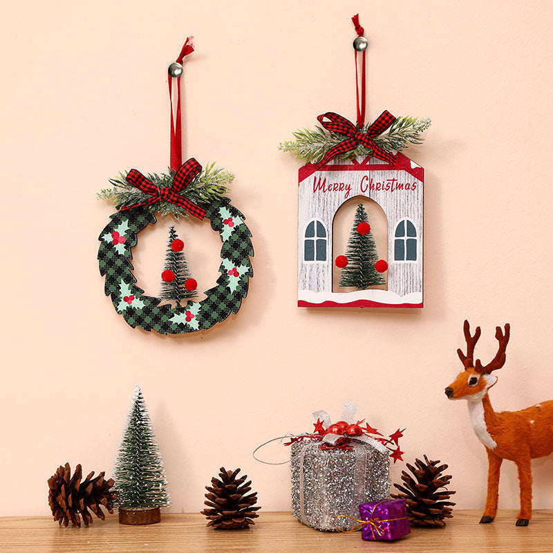 Kerstkrans decoratie met strik in een feestelijke stijl