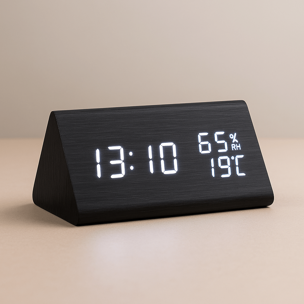 Digitale klok met modern ontwerp voor de slaapkamer