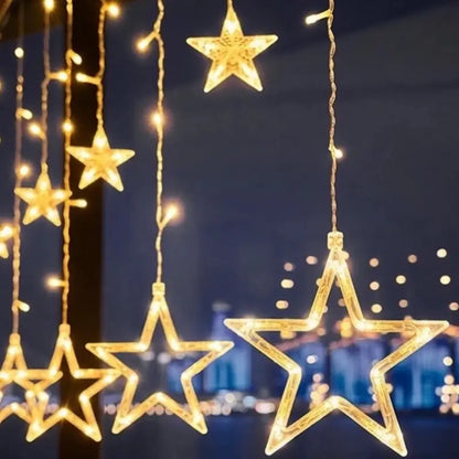Kerstverlichting met stervormige LED-lampjes voor raam of muur