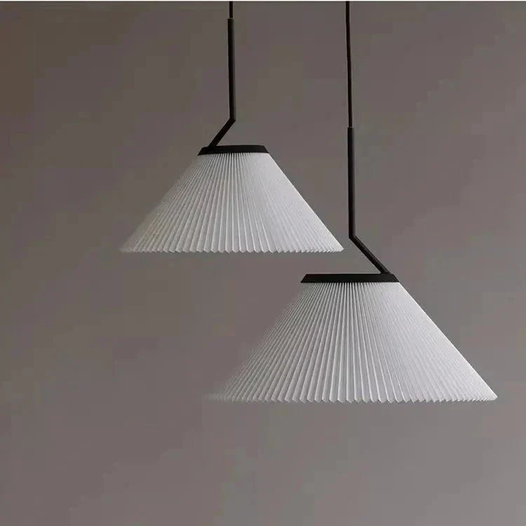 stijlvolle nordic geplooide crème hanglamp voor een elegante sfeer