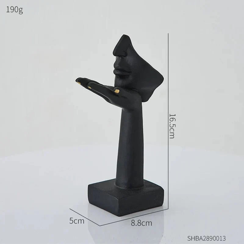 decoratieve sculptuur resin abstract gezicht