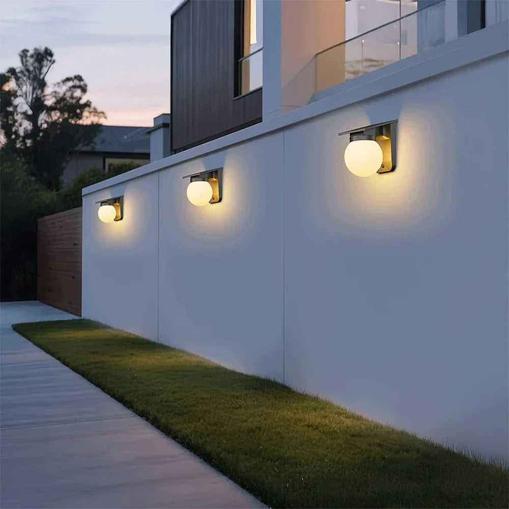 solar wandlamp voor buiten met warm, neutraal en koel licht