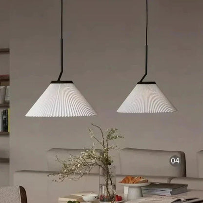 Stijlvolle Nordic Geplooide Crème Hanglamp voor een Elegante Sfeer