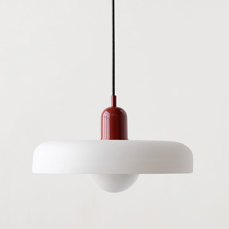 stijlvolle bauhaus hanglamp in kleurrijk glas