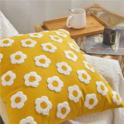 Decoratieve kussenhoes 45x45 cm met rijke textuur en geweven details