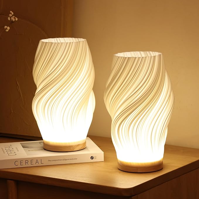 led designlamp met elegante golvende lijnen als decoratieve verlichting